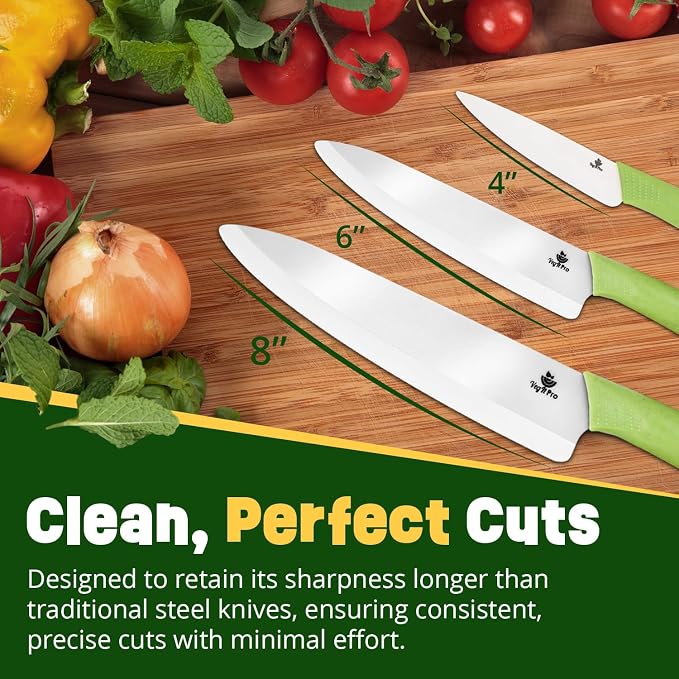 Ceramic Knife Set with Ergonomic Handle, Non-Reactive and Professional Chopping - Image 5
