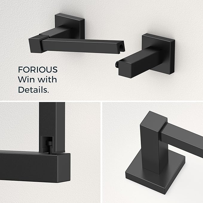 FORIOUS Toilet Paper Holder Set Wall Mount, SUS 304 Stainless Steel Pivoting - Image 3