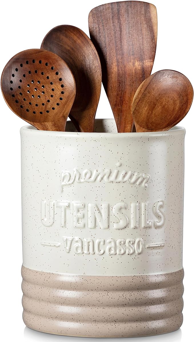vancasso Sabine Utensil Holder, 7.2" Large Utensil Crock by vancasso