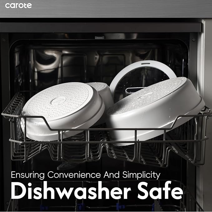 CAROTE 22pcs Pots and Pans Set Non Stick, Detachable Handle Cookware Set White - Image 7