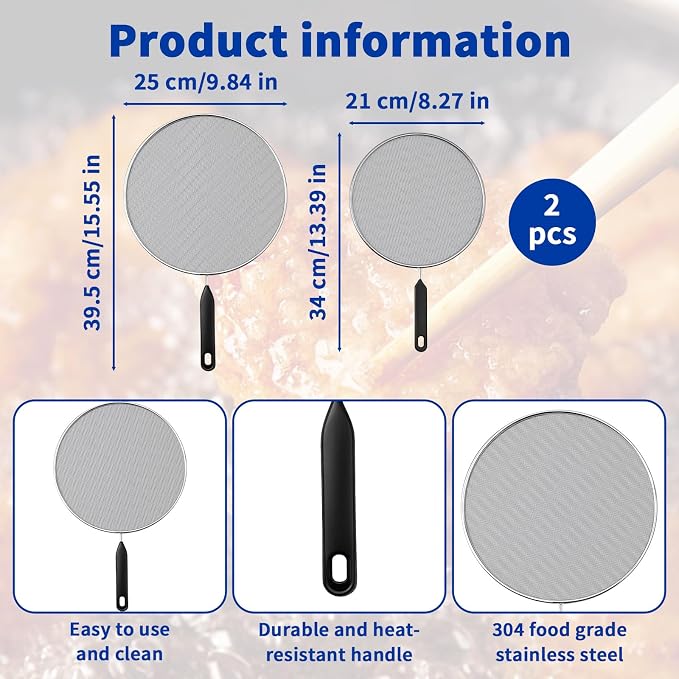 2-Pack Splatter Screen for Frying Pan - Image 8
