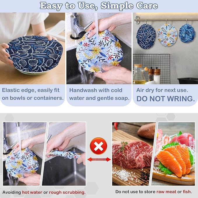 5-Size Reusable Beeswax Bowl Covers - Image 6