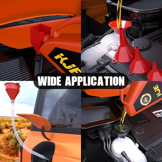 KJE 19 Pcs Automotive Funnel Set, Spout Replacements, Plastic Wide Mouth - Image 9
