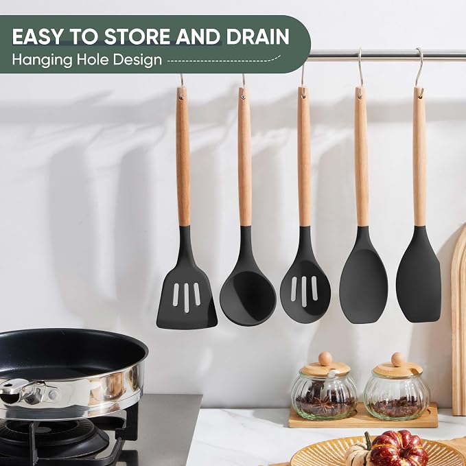 Herogo 5-Piece Cooking Utensils Set, Silicone Kitchen Utensils Set - Image 6