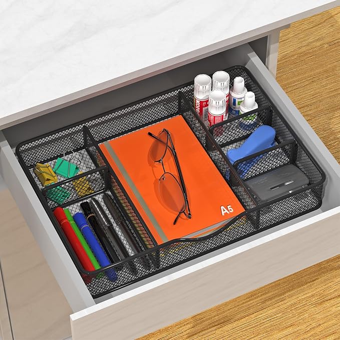 VyGrow Desk Drawer Organizer, Metal Mesh Drawer Organizer Tray - Image 5