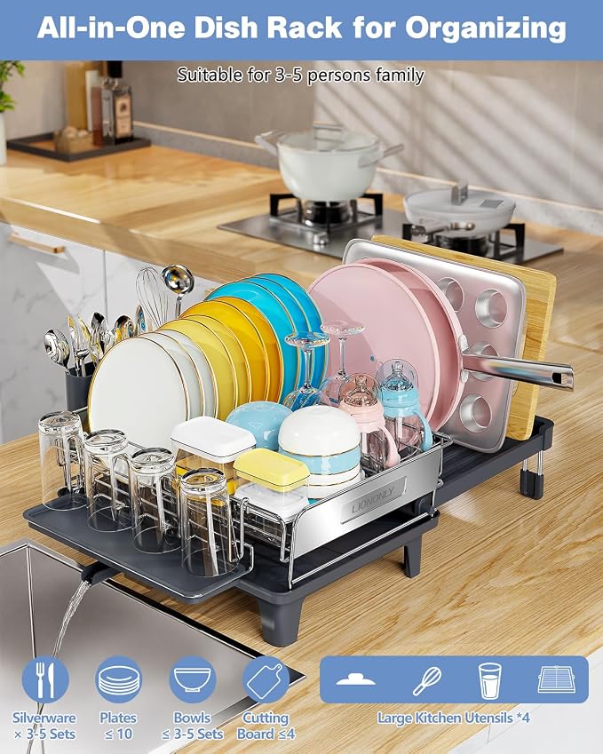 Expandable Dish Drying Rack, Dish Racks - Image 8