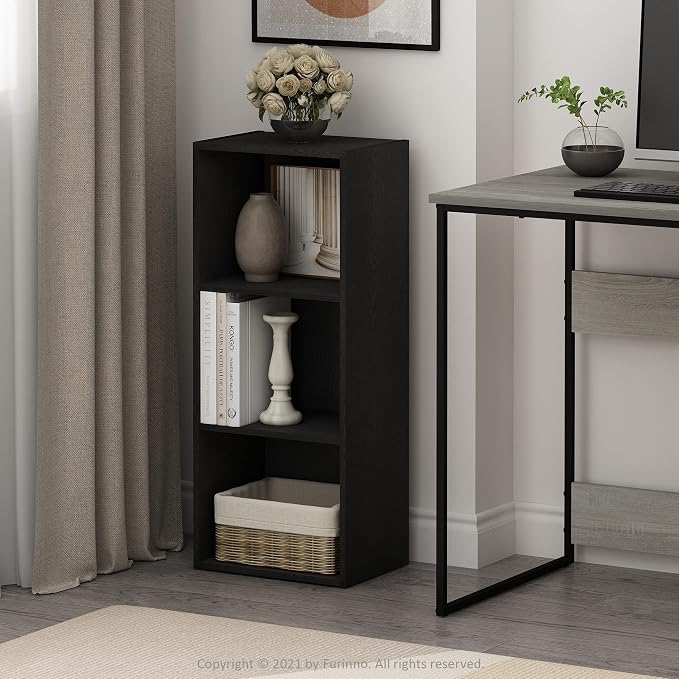Furinno LUDER Book Shelf, 3-Cube Bookshelf, Bookcase - Image 2