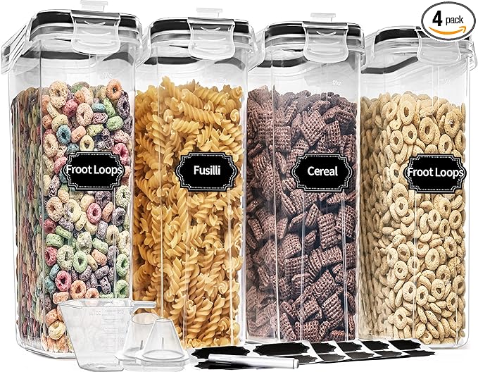 PRAKI Cereal Containers Storage Set, Measuring Cup & Marker by PRAKI