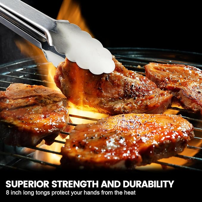 CHENGU 12 Pack Stainless Steel Kitchen Tongs 5/6/7 Inches Food Serving Clip - Image 3
