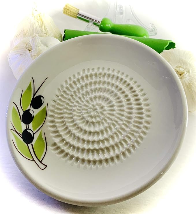 BonCera, All-in-one Premium Ceramic Garlic Grater Plate 4-Piece Set - Image 3