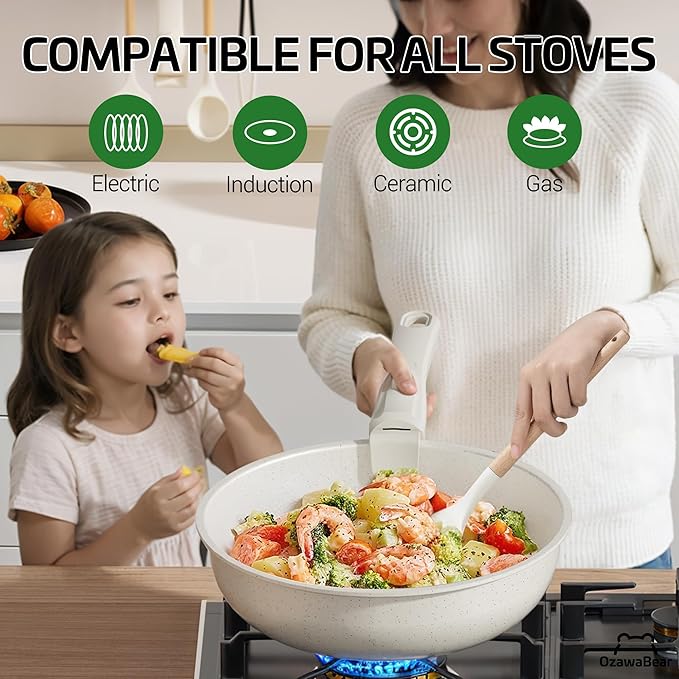 23 Pcs Pots and Pans Set Non Stick, Ceramic Cookware Set Non Toxic - Image 5