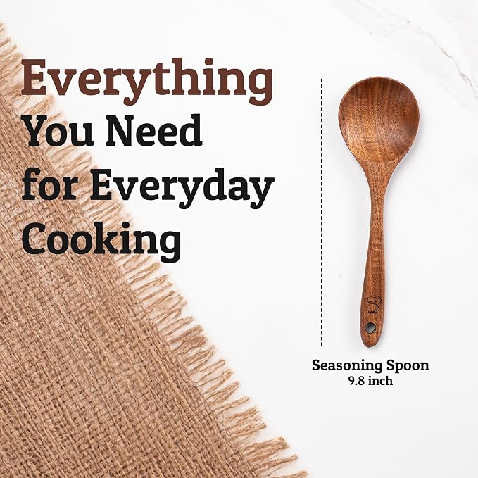 PriorityChef Handcrafted Teak Wooden Spoon - Image 4