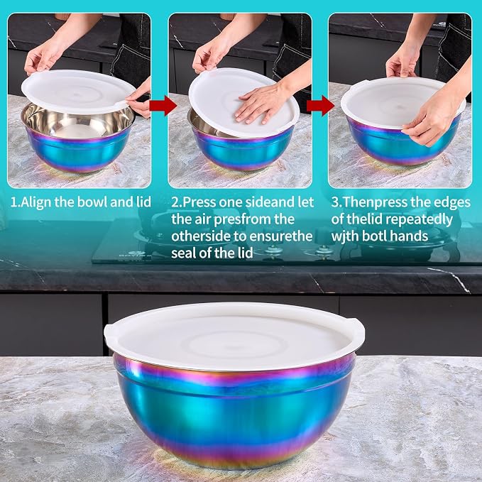4 Piece Rainbow Mixing Bowls - Image 3