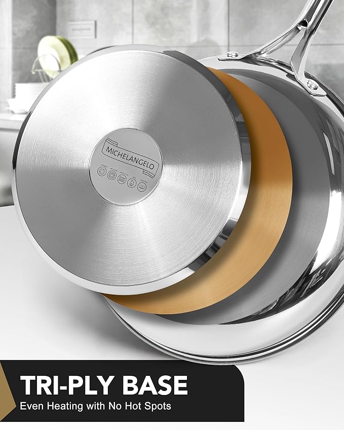 MICHELANGELO Stainless Steel 8 inch Frying Pan, Small Skillet - Image 2