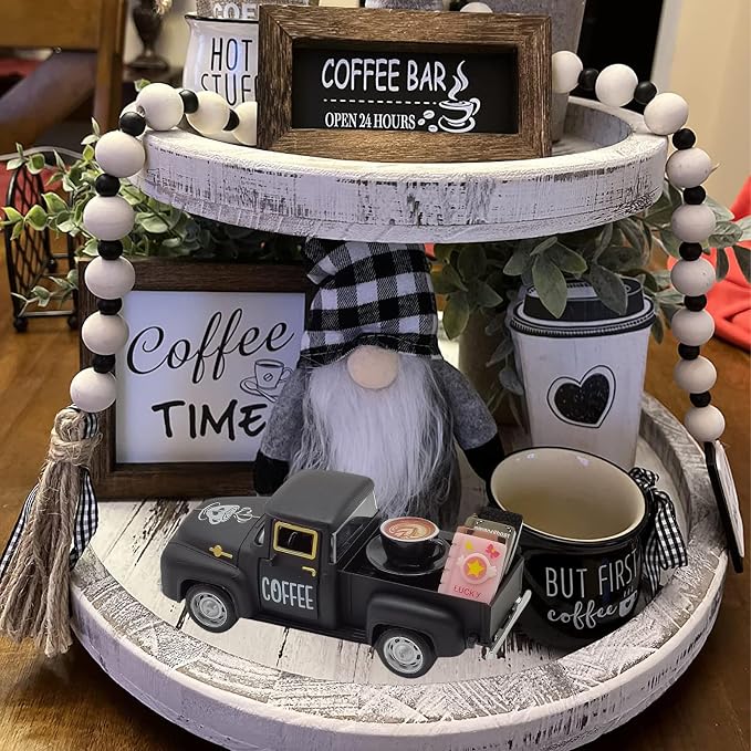 Coffee Bar Decor Vintage Mini Metal Pickup Truck Decor - Image 5