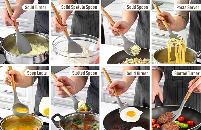 Zulay Kitchen Utensils Set Non-Stick Silicone Cooking Utensils Set - Image 3