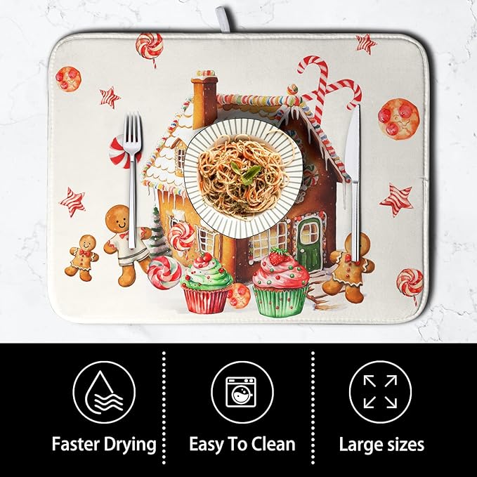 Christmas Gingerbread Man Drying Mat - Image 4