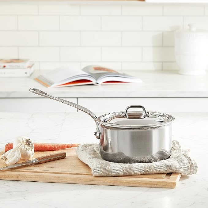 Mauviel M'Cook 5-Ply Polished Stainless Steel Sauce Pan - Image 2