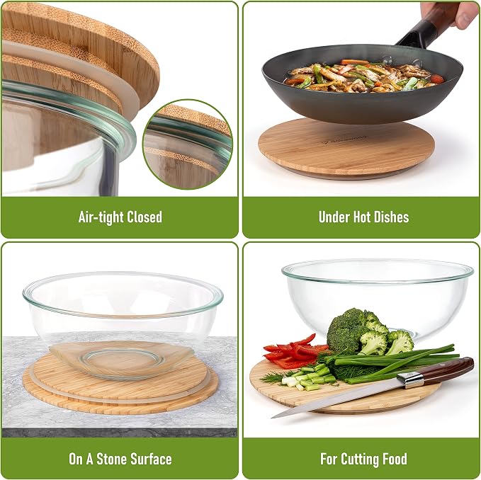Stackable Space-Saving Set of 5 Nesting Glass Bowls - Image 3