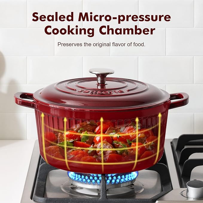 SENSARTE Enameled Cast Iron Dutch Oven Pot - Image 6