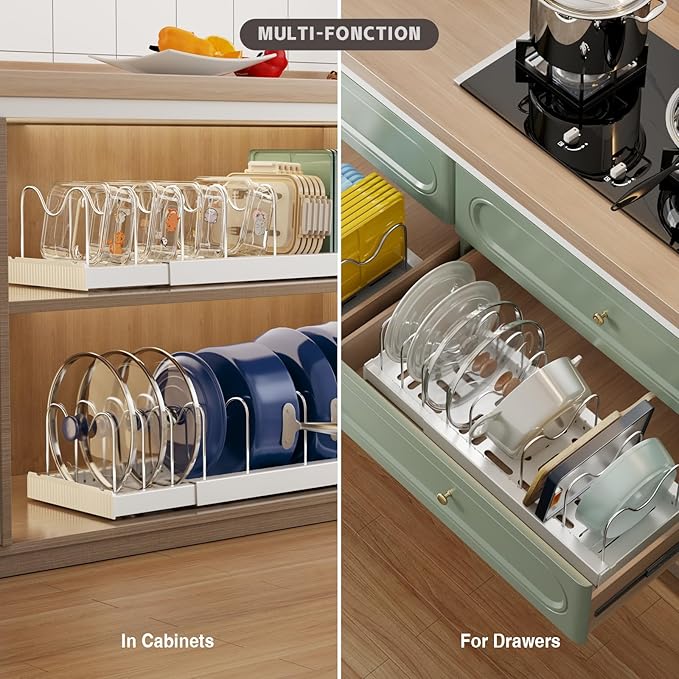 Magheo 2 Pack Expandable Food Storage Container Lid Organizers - Image 4