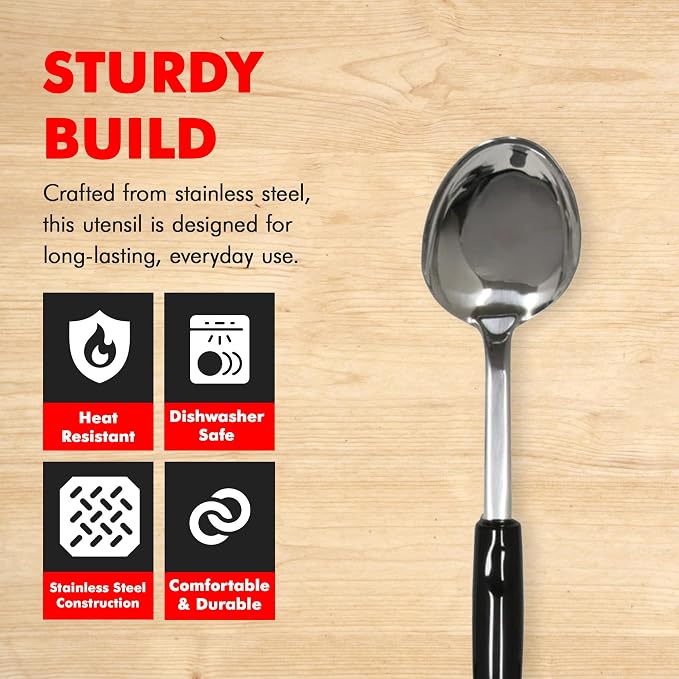 Chef Craft Select Heavy Duty Basting Spoon, 12 inch, Stainless Steel - Image 2