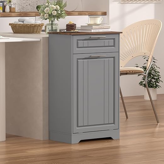 Single 10 Gallon Tilt Out Trash Can Cabinet - Image 8