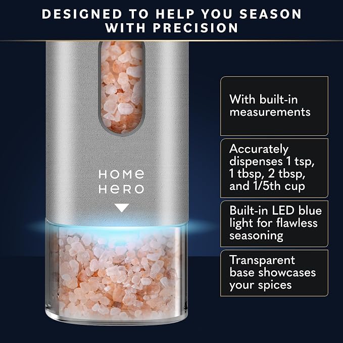 Home Hero Electric Salt and Pepper Grinder Set - Image 4