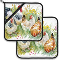Chicken Rooster Farm Pot Holder Set of 2, Heat Resistant Potholders Oven Hot by Larkverk