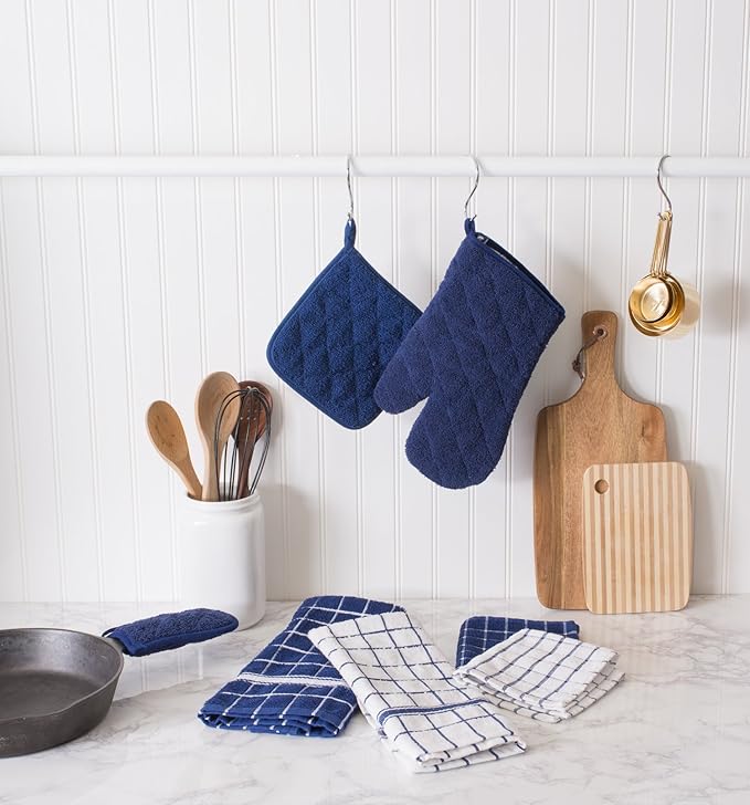 DII Basic Terry Collection Quilted 100% Cotton, Nautical Blue, 3 Piece - Image 4