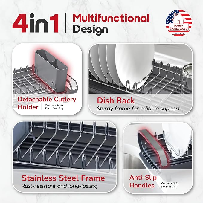 Better Houseware in Sink Dish Drying Rack, Dish Drying Rack in Sink - Image 3