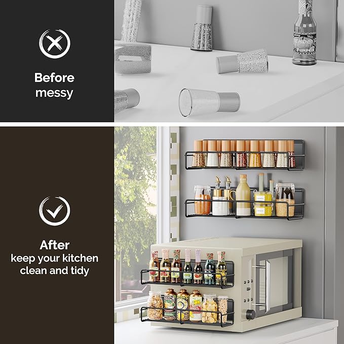 Mystozer 6 Pack Magnetic Spice Rack Organizer, Space Saver - Image 6
