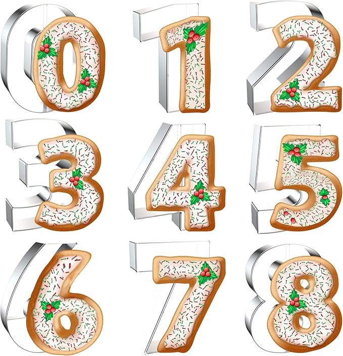 4 Inch Number Cookie Cutter Set by Xzhloym