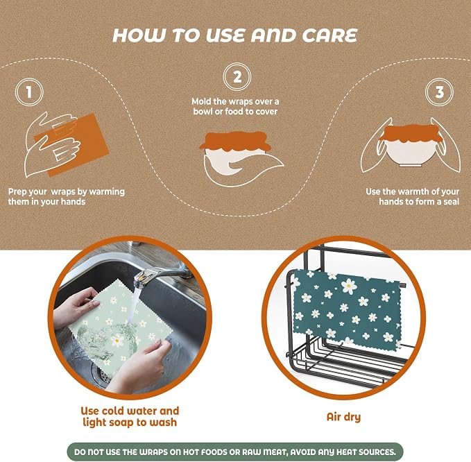 Akeeko Reusable Beeswax Food Wraps - Image 6