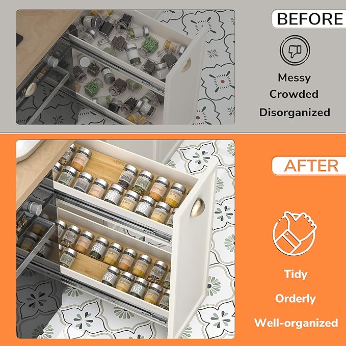 AMBIRD Bamboo Spice Drawer Organizer - Image 3