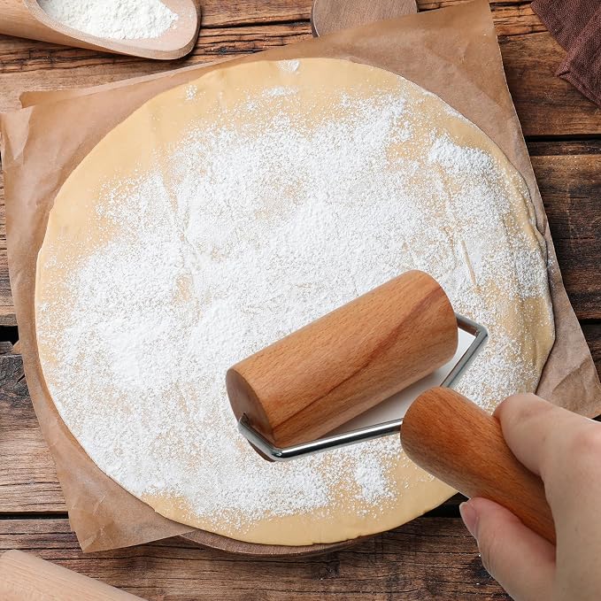 Wooden Rolling Pin, Ergonomic Non-Stick Pizza Baker Dough Pastry Roller - Image 7
