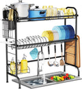 HOWDIA 3-Tier Over The Sink Dish Drying Rack, Stainless Steel Dish Rack by HOWDIA