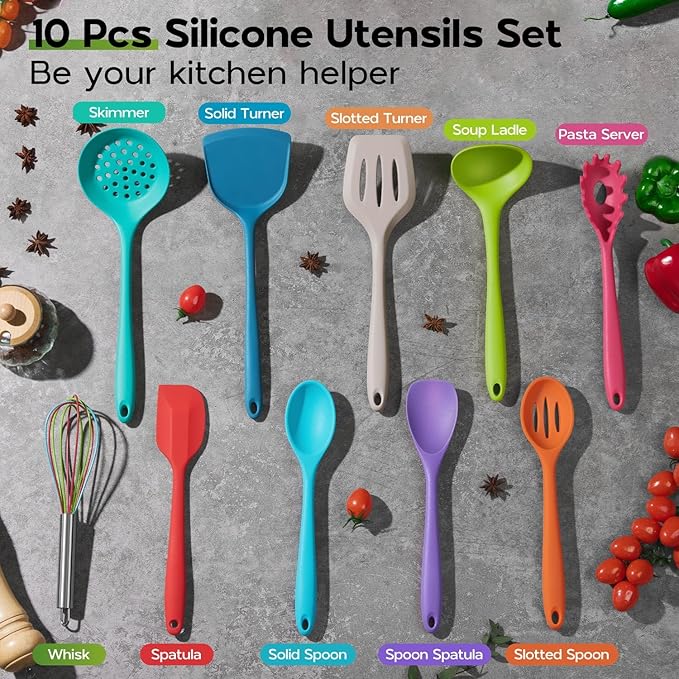 Onader Silicone Kitchen Utensils, Non Toxic Cooking Utensils Set - Image 2