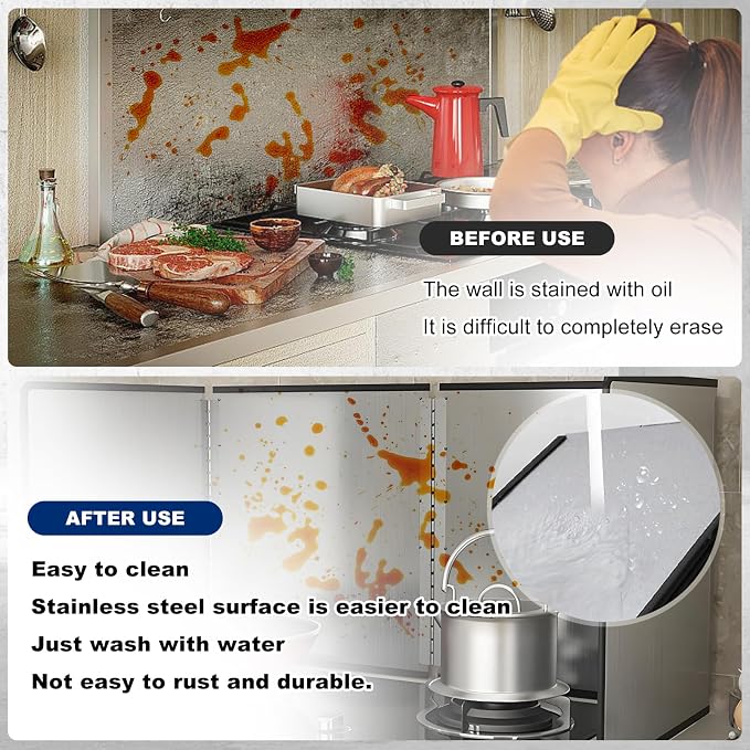 4 Sided Splatter Guard, Foldable Stainless Steel Oil Splatter Screens - Image 4