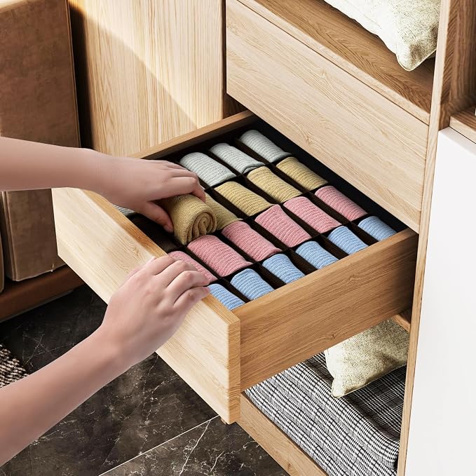 Joyoldelf Sock Organizer Drawer Organizer - Image 4