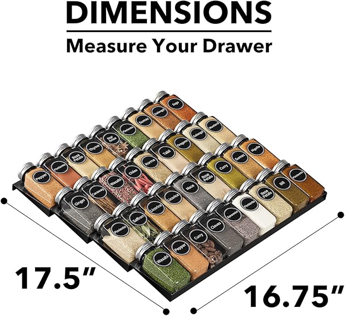 SpaceAid Spice Drawer Organizer - Image 4