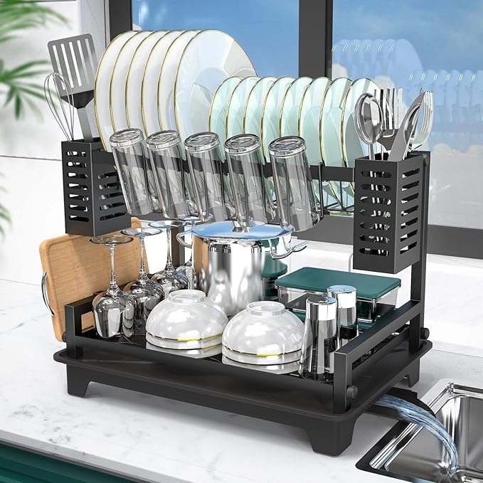B-Land Dish Drying Rack: 2 Tier Dish Racks by B-Land
