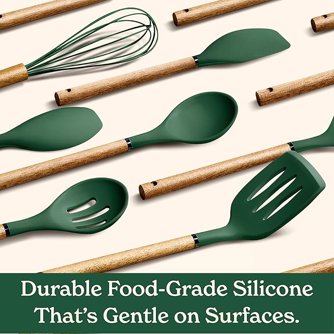 Country Kitchen Non Stick Silicone Utensil Set - Image 4