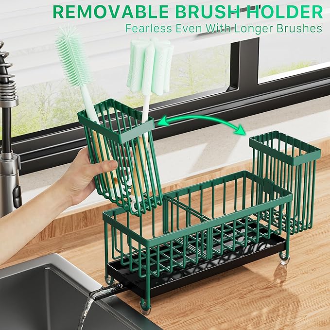 Cisily Sponge Holder for Kitchen Sink, Sink Caddy Organizer - Image 4