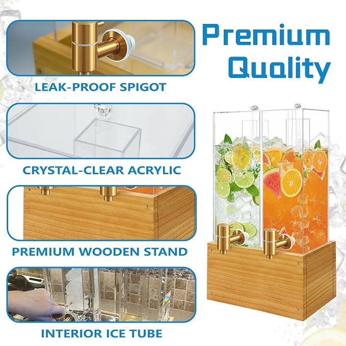 2 Pack 2 Gallon Large Drink Dispenser, Drink Dispenser - Image 4