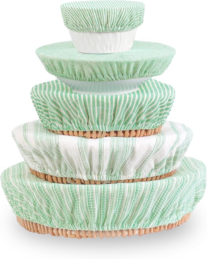 Reusable Bowl Covers, 5 Size Stretch Cloth Bowl Covers by Unknown