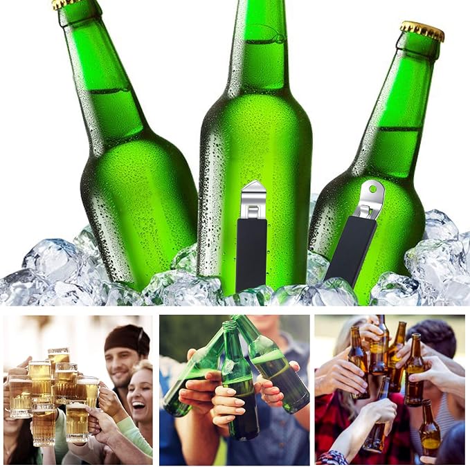 3 Pieces Magnetic Bottle Openers Can Opener Classic Beer Opener Stainless Steel - Image 5