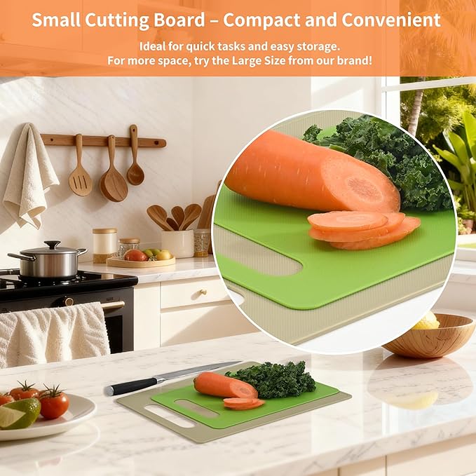 Luckyiren Cutting Board Set of 4, 11.4" x 7.5" x 0.1", Plastic Kitchen Cutting - Image 8
