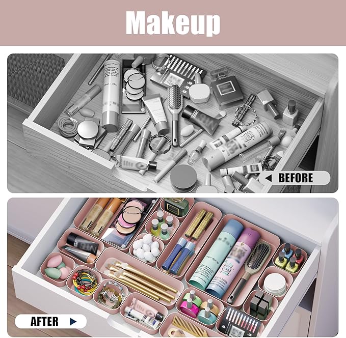 Plastic Drawer Organizers, Desk and Vanity Organizer Plastic Tray, Makeup - Image 8