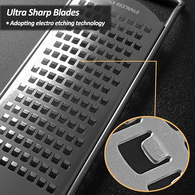 Vovoly 4-Pcs Pro Set Zester Grater Set, Cheese Grater - Image 4